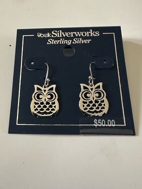 belk Silverworks Sterling Silver Owl Dangle Earrings - Sterling Silver